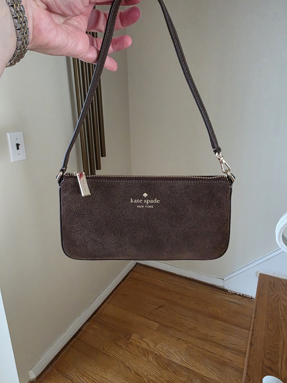 Kate Spade New York Brown Suede Larger Wristlet